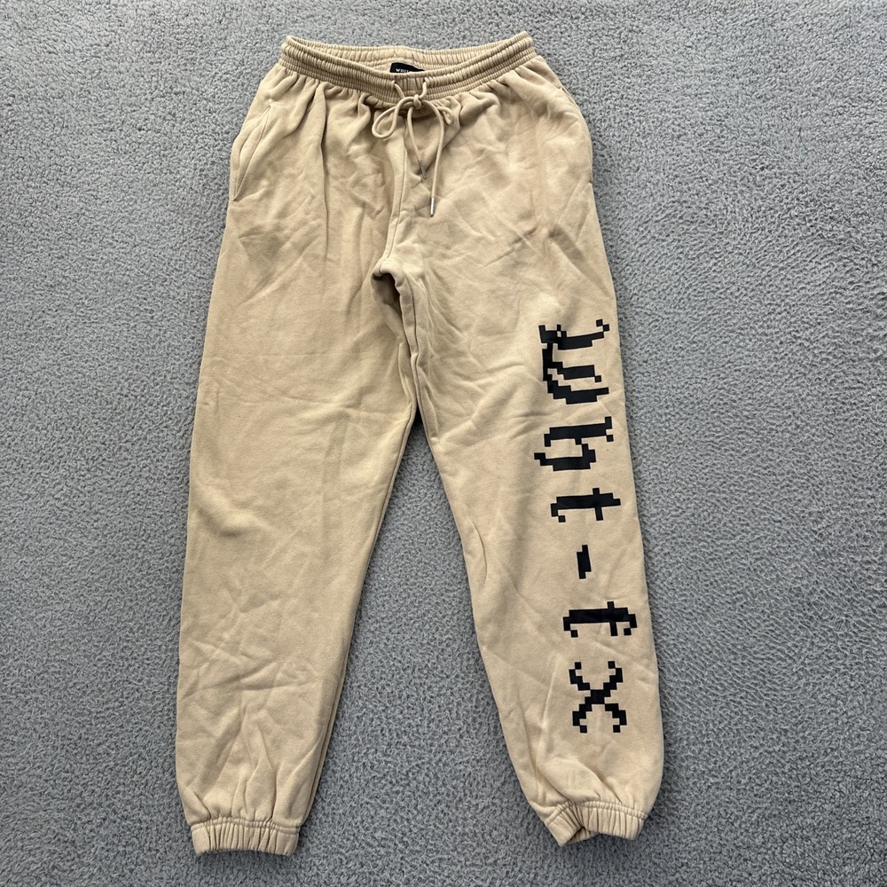 White Fox Jogger Sweatpants Beige Comfort Lounge Athleisure Women's Small x 28